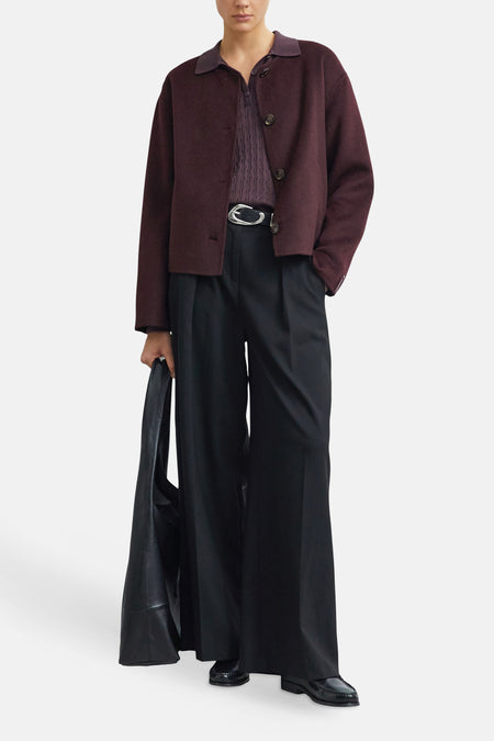 Pull col V - rouge