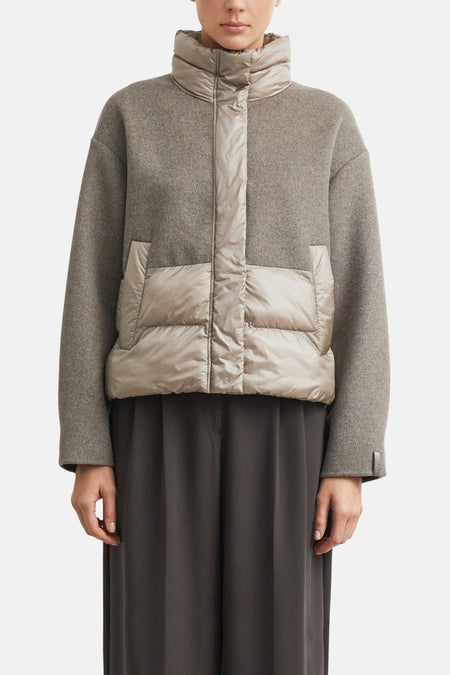 Dames tops jas gewatteerd taupe - COMMA