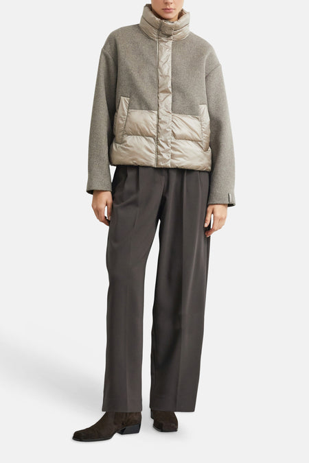 Dames tops jas gewatteerd taupe - COMMA