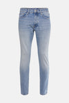 Lichtblauwe skinny jeans van ONLY & SONS, met contrasterende stikseldetails en versleten afwerkingen.