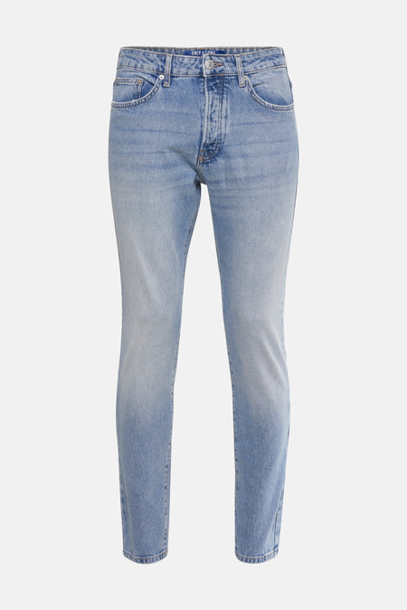 Lichtblauwe skinny jeans van ONLY & SONS, met contrasterende stikseldetails en versleten afwerkingen.