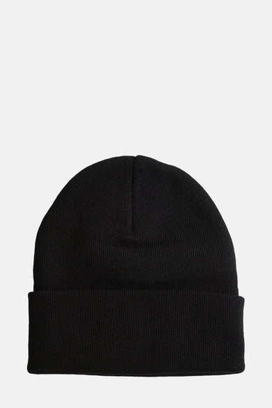 Bonnet noir de Levi's® Accessories, en tricot côtelé, avec revers.
