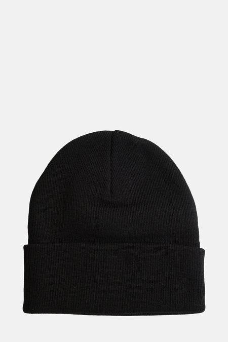 Bonnet noir de Levi's® Accessories, en tricot côtelé, avec revers.
