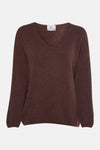 Pull met V-hals - bruin