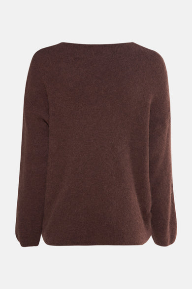 Pull met V-hals - bruin