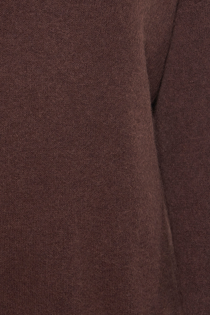 Pull met V-hals - bruin