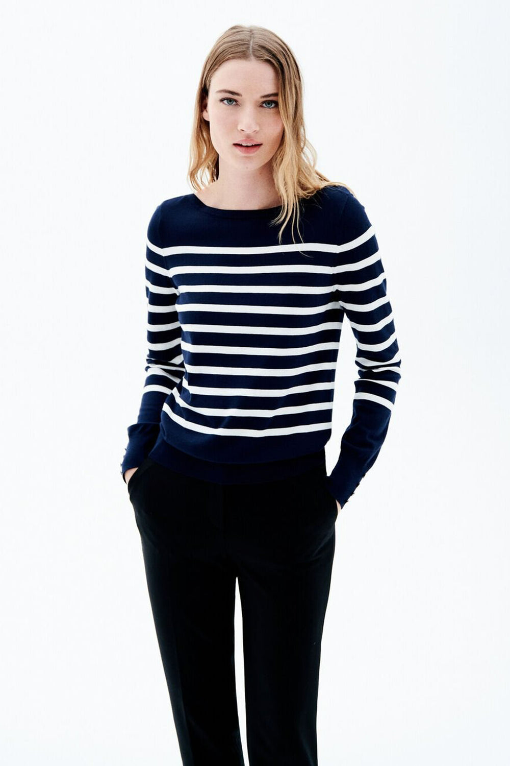 Pull col rond Bleu - CAROLL