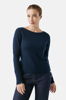 Pull col rond bleu - CAROLL