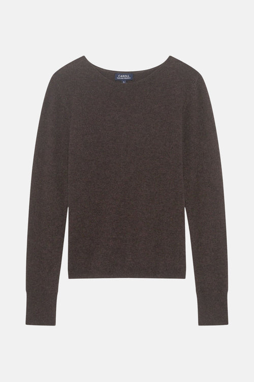 Pull col rond brun - CAROLL