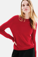 Pull met ronde hals - rood
