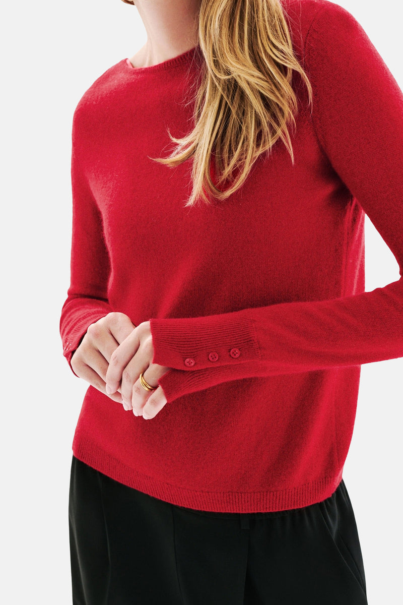 Pull met ronde hals - rood