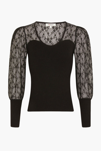 Pull col rond Noir - Morgan de Toi