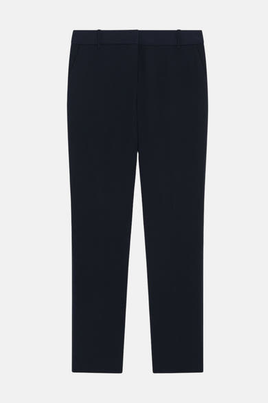Pantalon de costume bleu de CAROLL, coupe droite et poches discrètes.