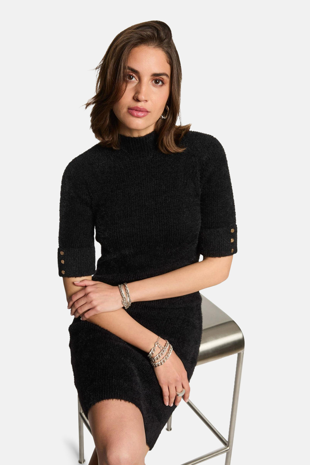 Kleedje met korte mouwen - zwart