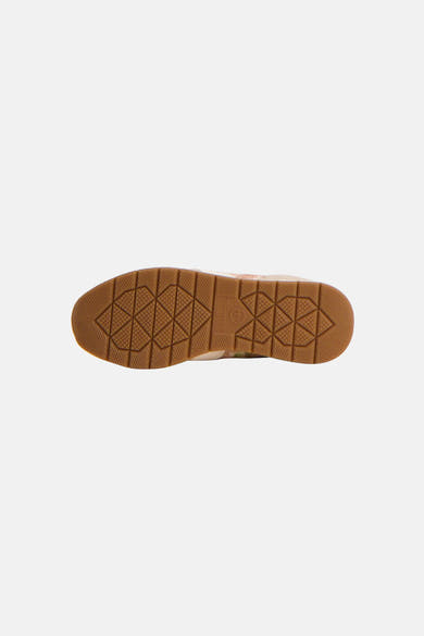 Bruine zool van Tamaris sneakers met geometrisch patroon.