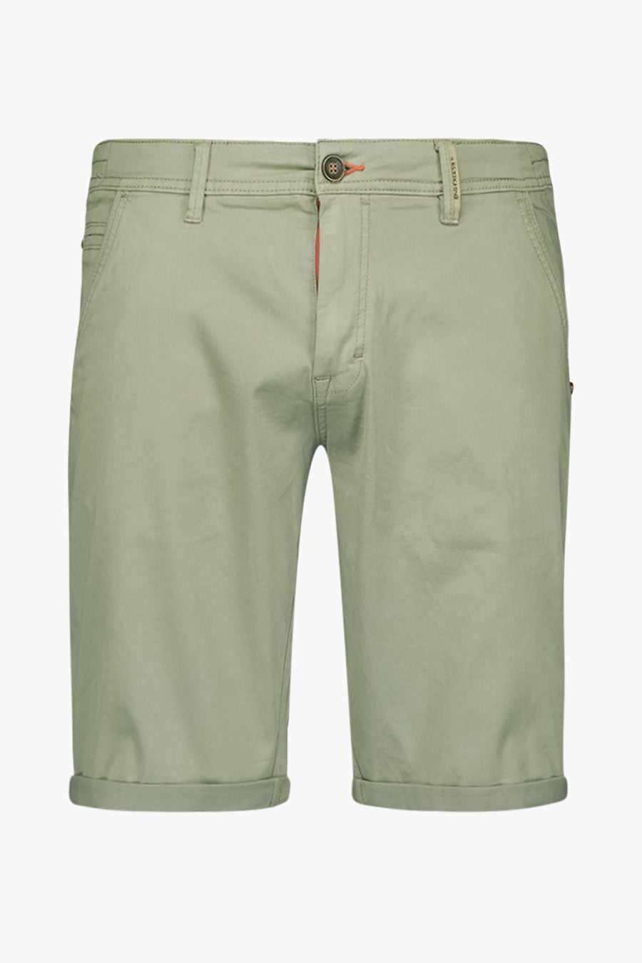 Korte kaki van NO EXCESS, met knoopsluiting en opgerolde zomen.