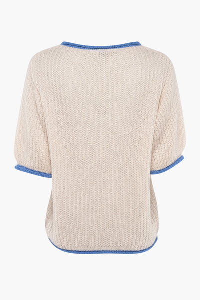 Pull col rond Écru - Terra di Siena