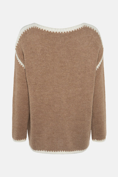 Pull col rond Beige - Terra di Siena