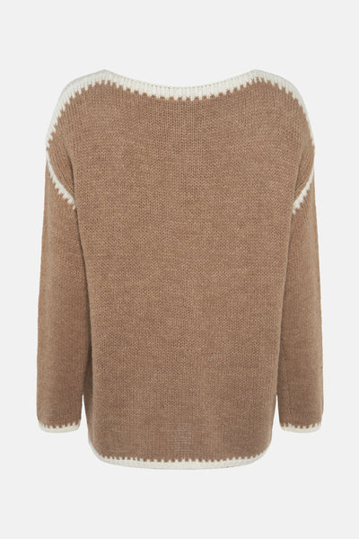 Trui met ronde hals Beige - Terra di Siena