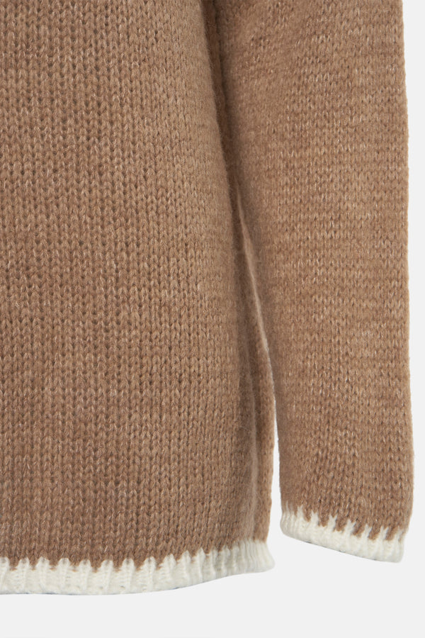 Trui met ronde hals Beige - Terra di Siena