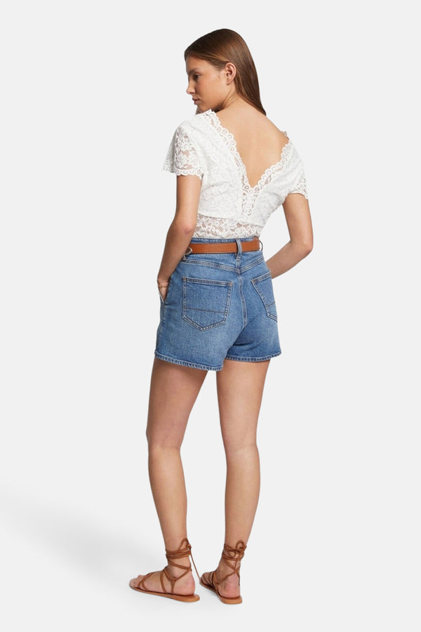 Top uni manches courtes Blanc - Morgan de Toi