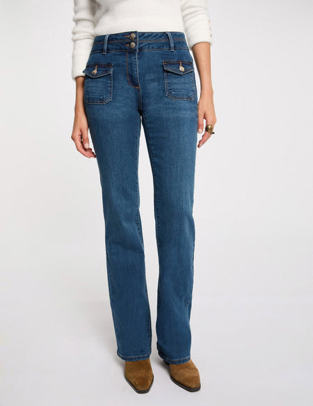 Jean évasé mid blue denim - Morgan de Toi