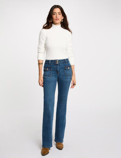 Jean évasé mid blue denim - Morgan de Toi