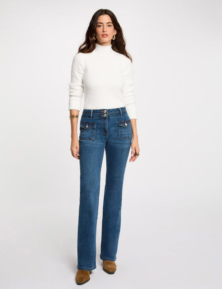 Jean évasé mid blue denim - Morgan de Toi