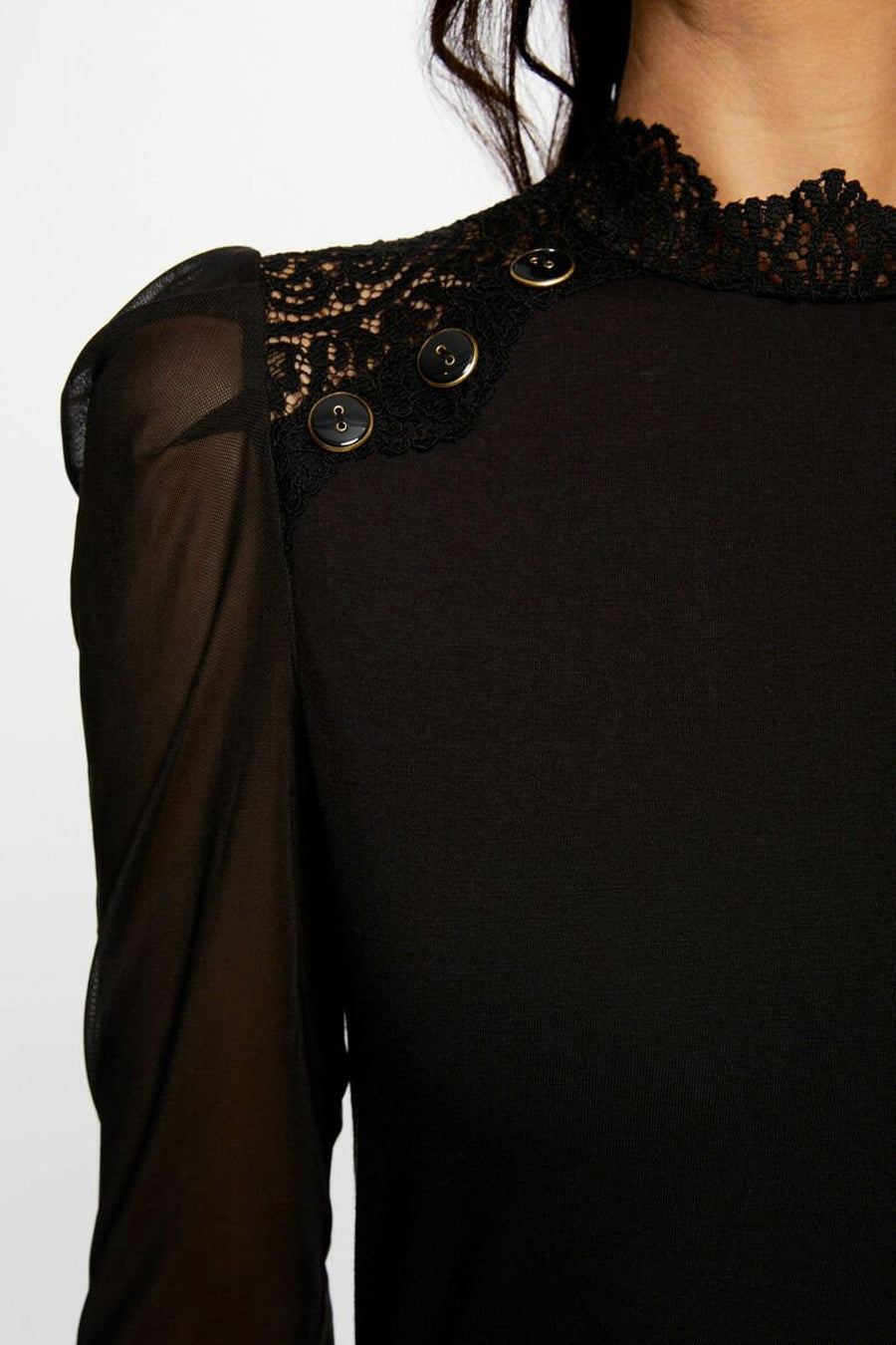 Blouse met lange mouwen - zwart