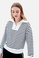 Pull met V-hals - blauw