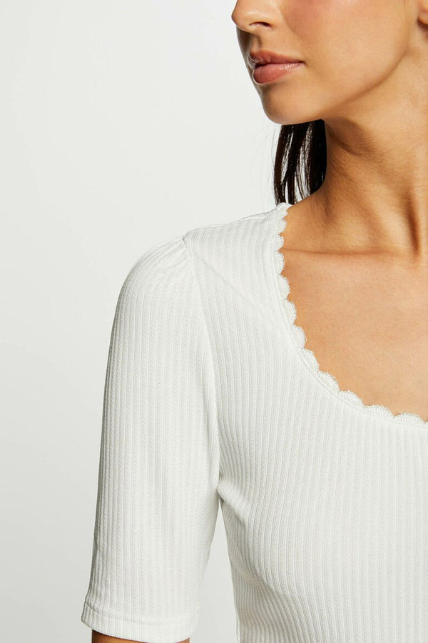 Top uni manches courtes Blanc - Morgan de Toi