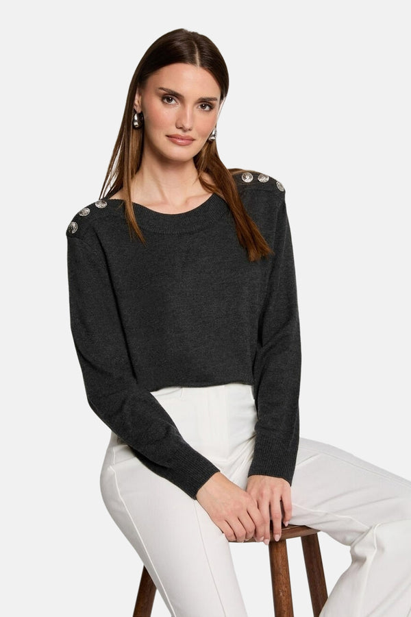 Pull col rond Gris - Morgan de Toi