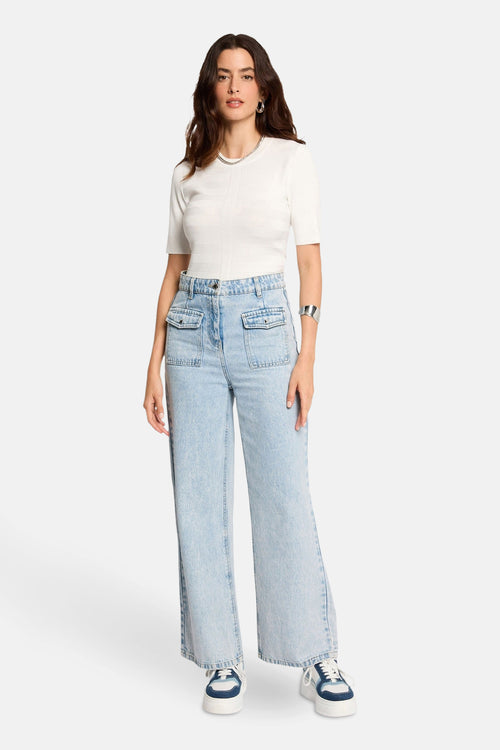 Pull met ronde hals - Wit