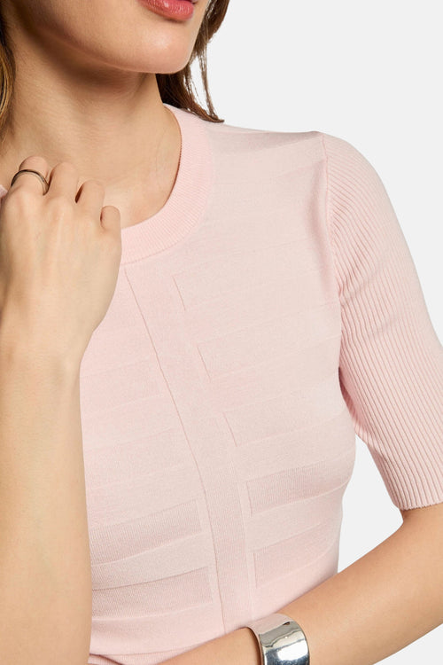 Pull met ronde hals - roze