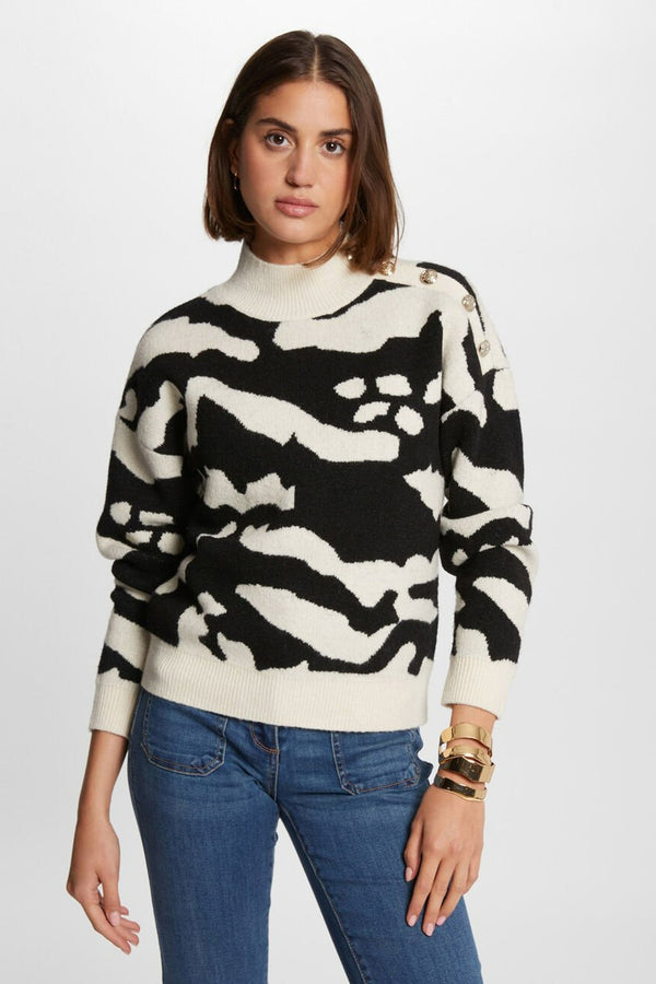 Pull col montant Noir - Morgan de Toi