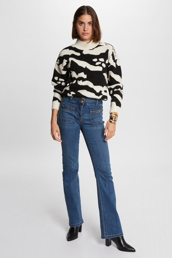 Pull col montant Noir - Morgan de Toi