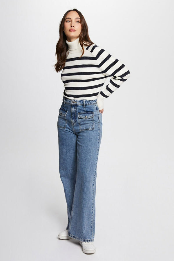 Pull col montant Bleu - Morgan de Toi