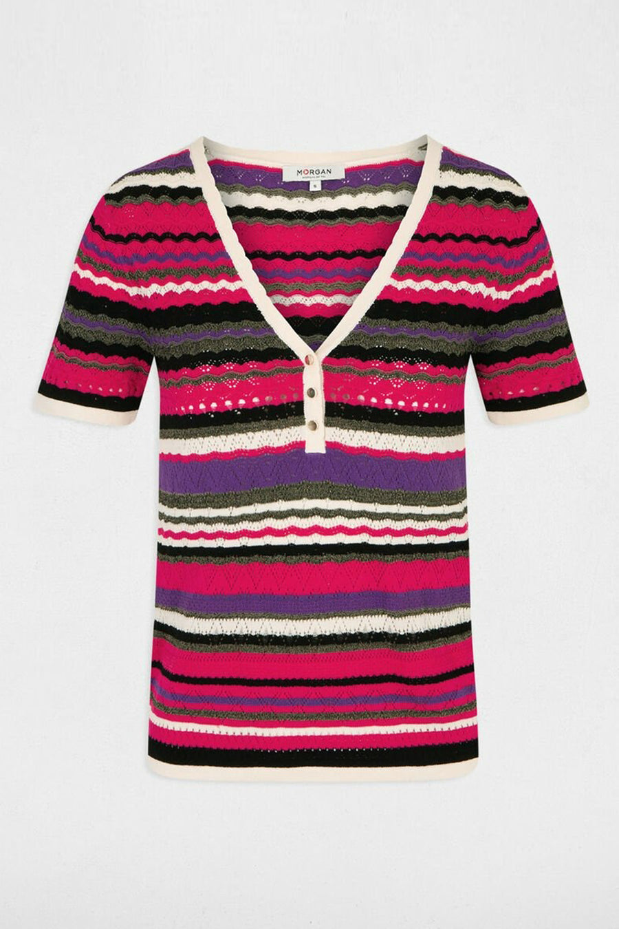 Pull à col en V - multicolore