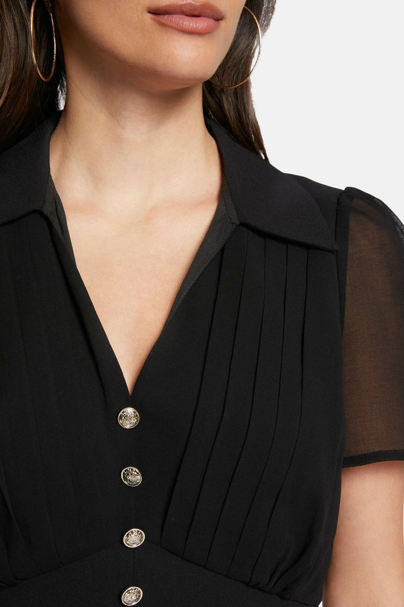 Blouse met korte mouwen - zwart