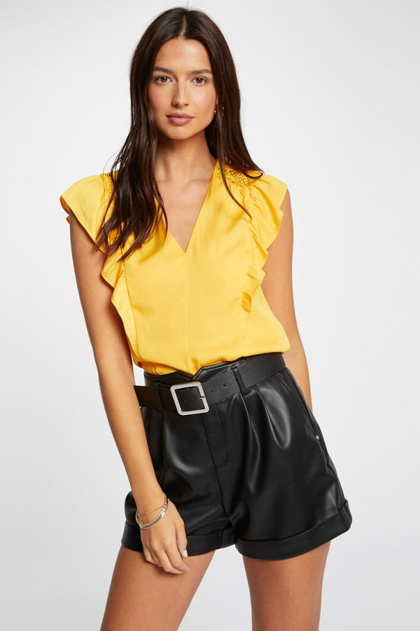 Top uni manches courtes Jaune - Morgan de Toi