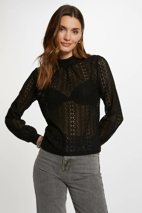 Top uni manches longues Noir - Morgan de Toi