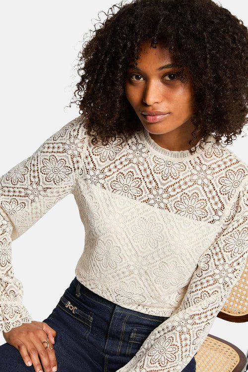 Blouse met lange mouwen - wit