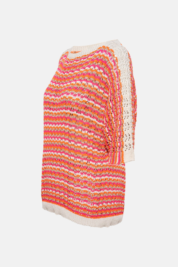 Pull col rond Multicolore - Terra di Siena