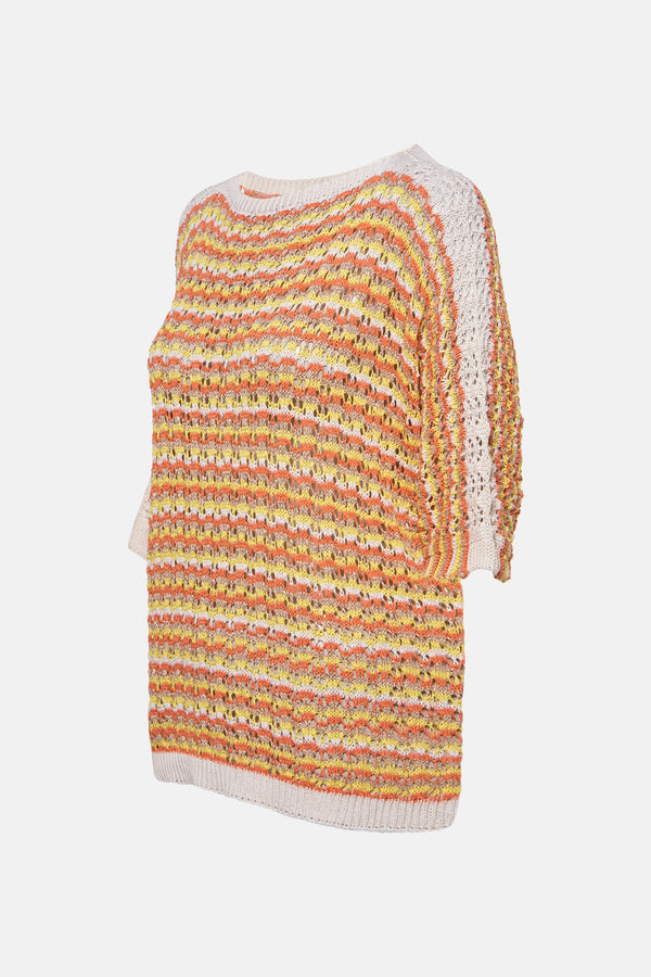 Pull col rond Multicolore - Terra di Siena