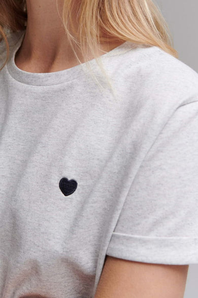 Dames tops t-shirt uni korte mouw - grijs