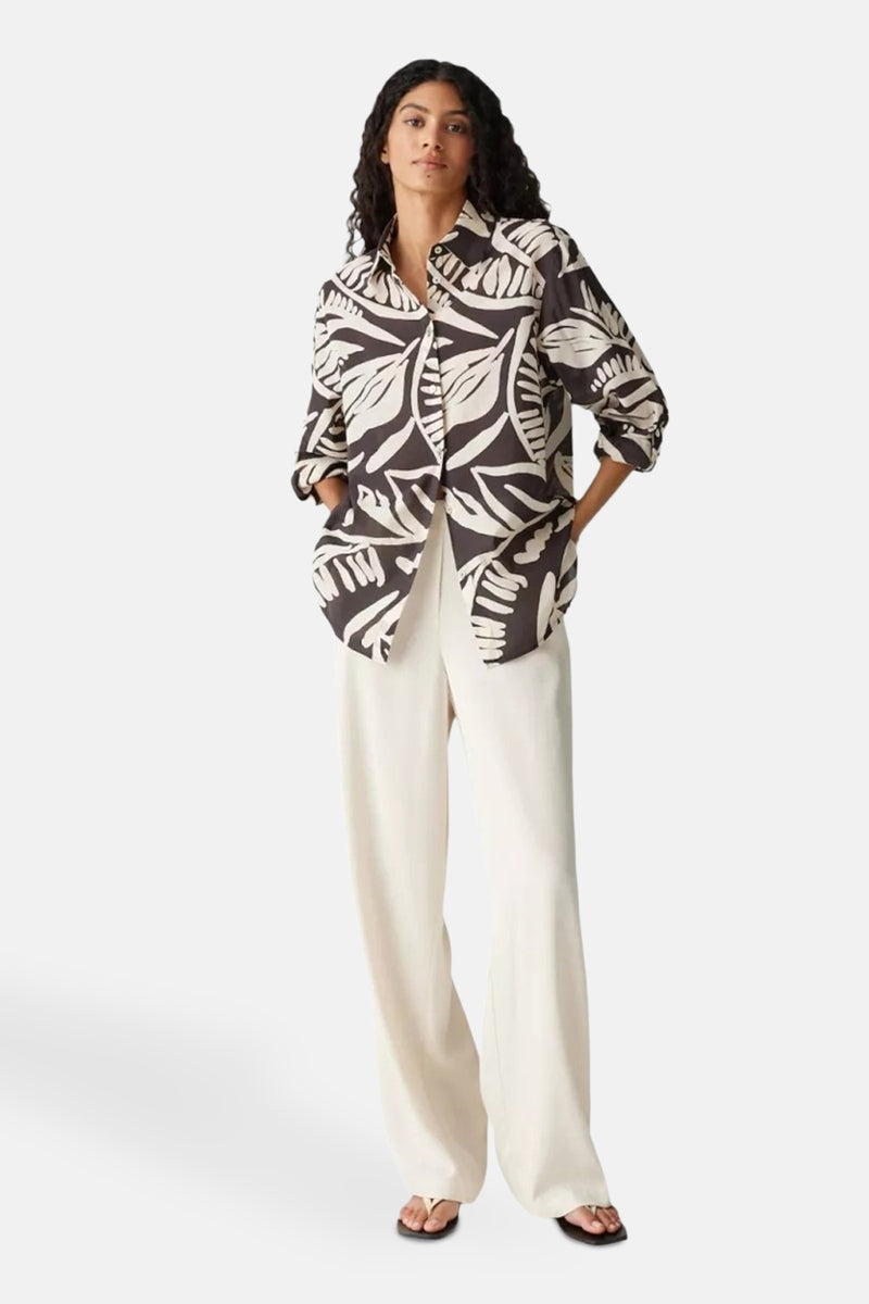 Hemd met lange mouwen - bruin