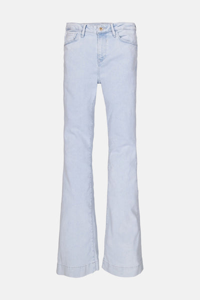 Bootcut jeans in lichtblauw denim van GARCIA, uitlopende pijpen en rauwe zomen.