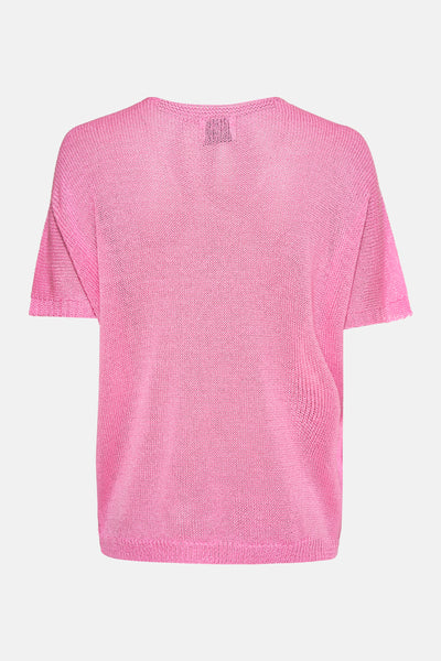 Pull met V-hals - roze