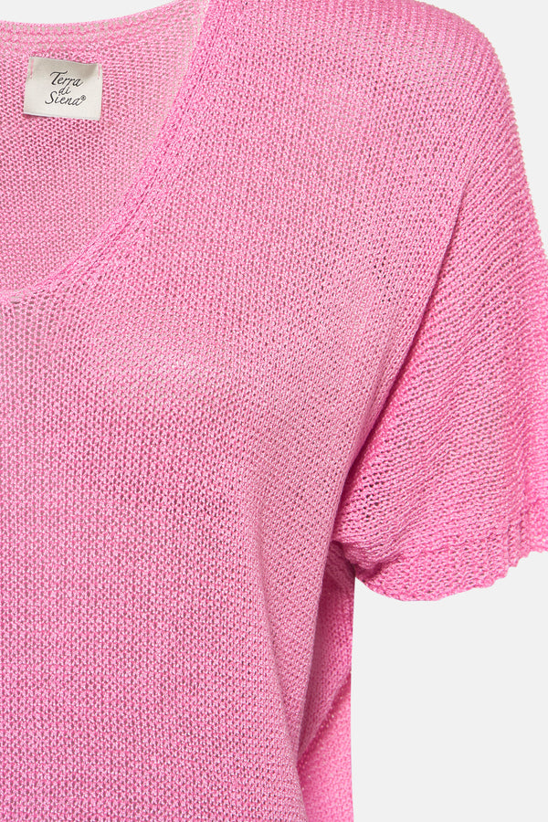Pull col V Rose - Terra di Siena