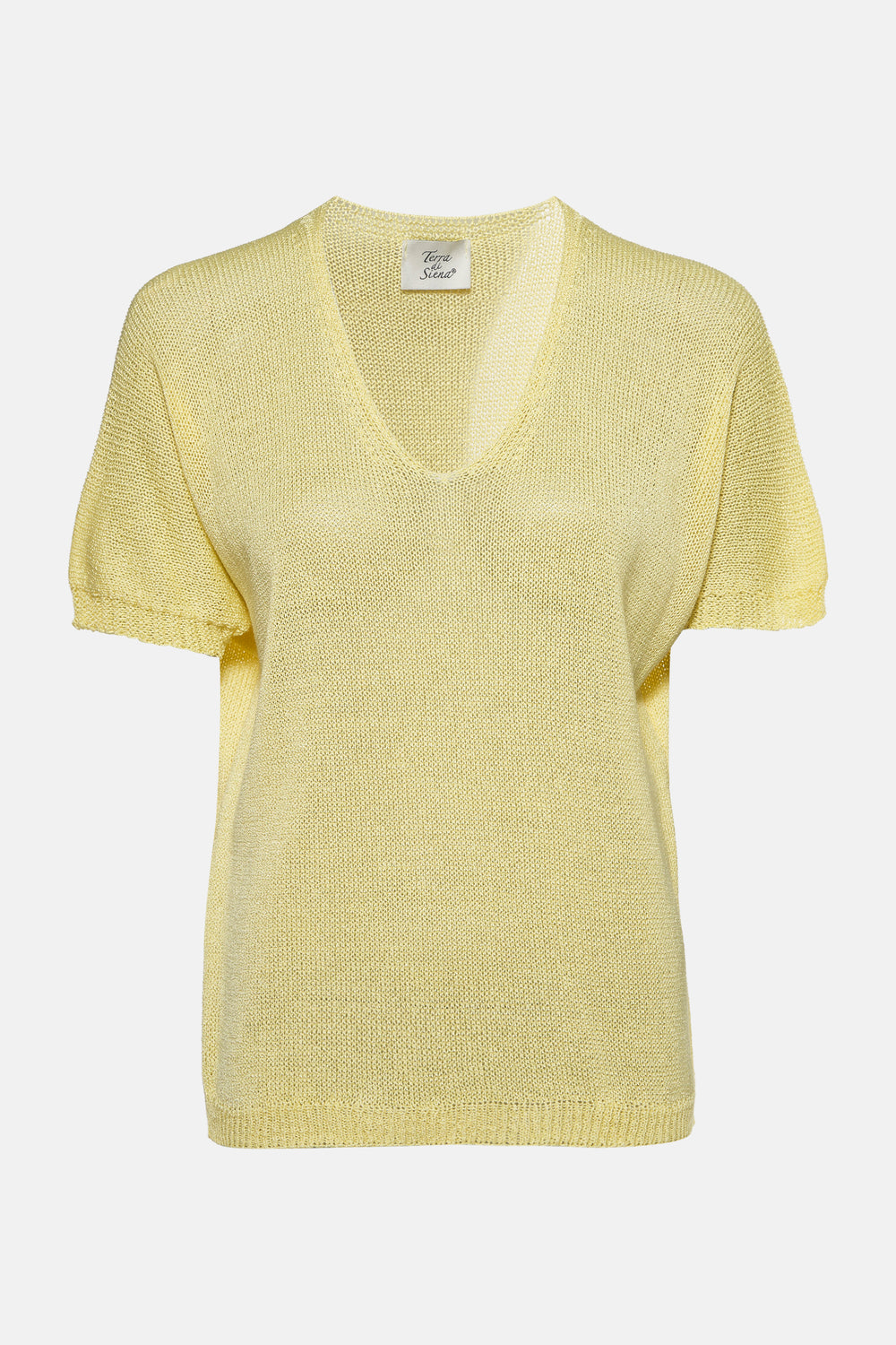 Pull met V-hals - geel